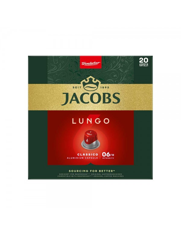 Jacobs - Classico Lungo, 20x nespresso συμβατές κάψουλες