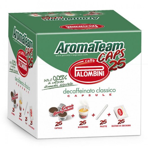 Palombini - AromaTeam Decaffeinato, Κιτ 25 τεμαχίων κάψουλες καφέ
