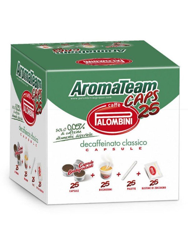 Palombini - AromaTeam Decaffeinato, Κιτ 25 τεμαχίων κάψουλες καφέ