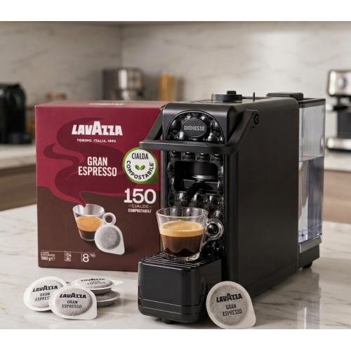 Darkside - Didiese pods coffee machine + Lavazza - Gran Espresso, 150 pads 
