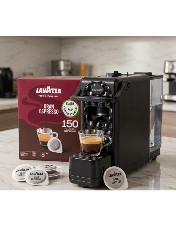 Darkside - Didiese pods coffee machine + Lavazza - Gran Espresso, 150 pads 