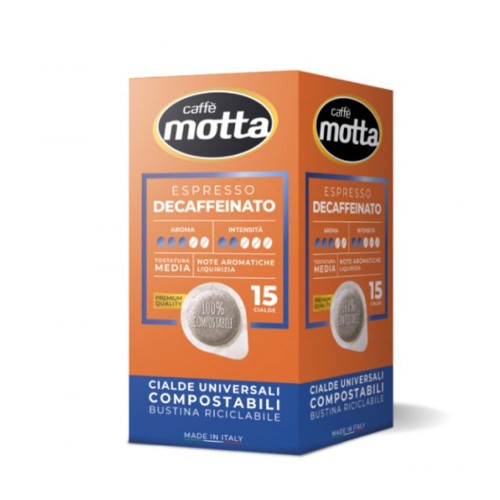 Motta - Cialda Decaffeinato, 15x χάρτινες ταμπλέτες συμβατές με μηχανή E.S.E. Pod