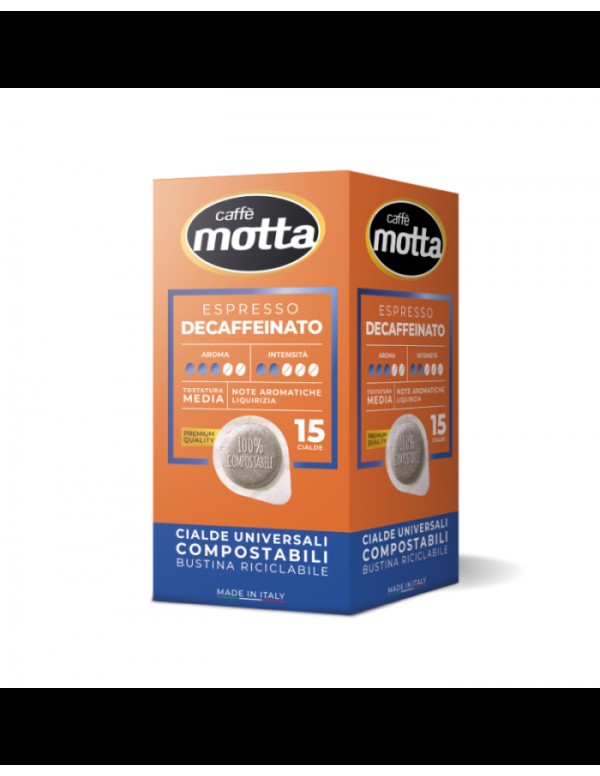 Motta - Cialda Decaffeinato, 15x χάρτινες ταμπλέτες συμβατές με μηχανή E.S.E. Pod