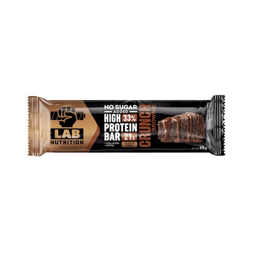 Μπάρα υψηλής πρωτεΐνης Lab - Brownie crunch, 65gr